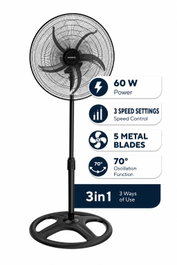 Kumtel KTF-340 Ventilador de 18 pulgadas Negro